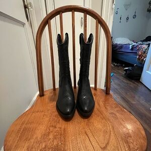 Steven Madden Black Heeled Western Boots